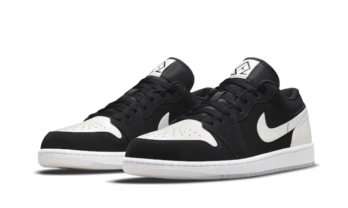 air-jordan-1-low-black-white-diamond-raven-sneakers