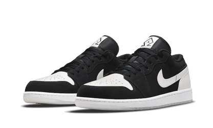 air-jordan-1-low-black-white-diamond-raven-sneakers