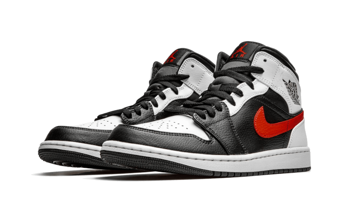 air-jordan-1-mid-black-chile-red-white-raven-sneakers