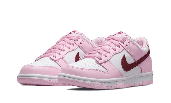 dunk-low-pink-red-white-raven-sneakers